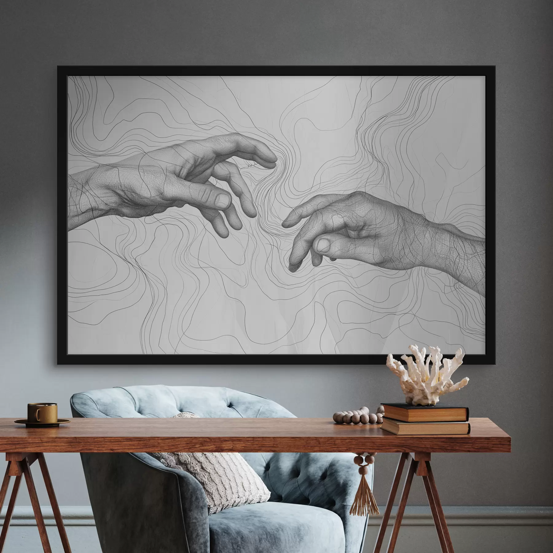 carta da parati Mani, astrazione, disegno lineare nr. f39999