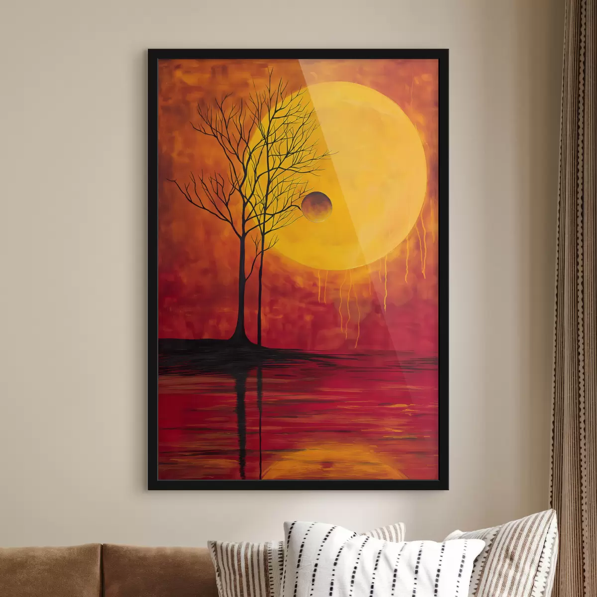 Poster Astrazione,sole,rosso,giallo f40005