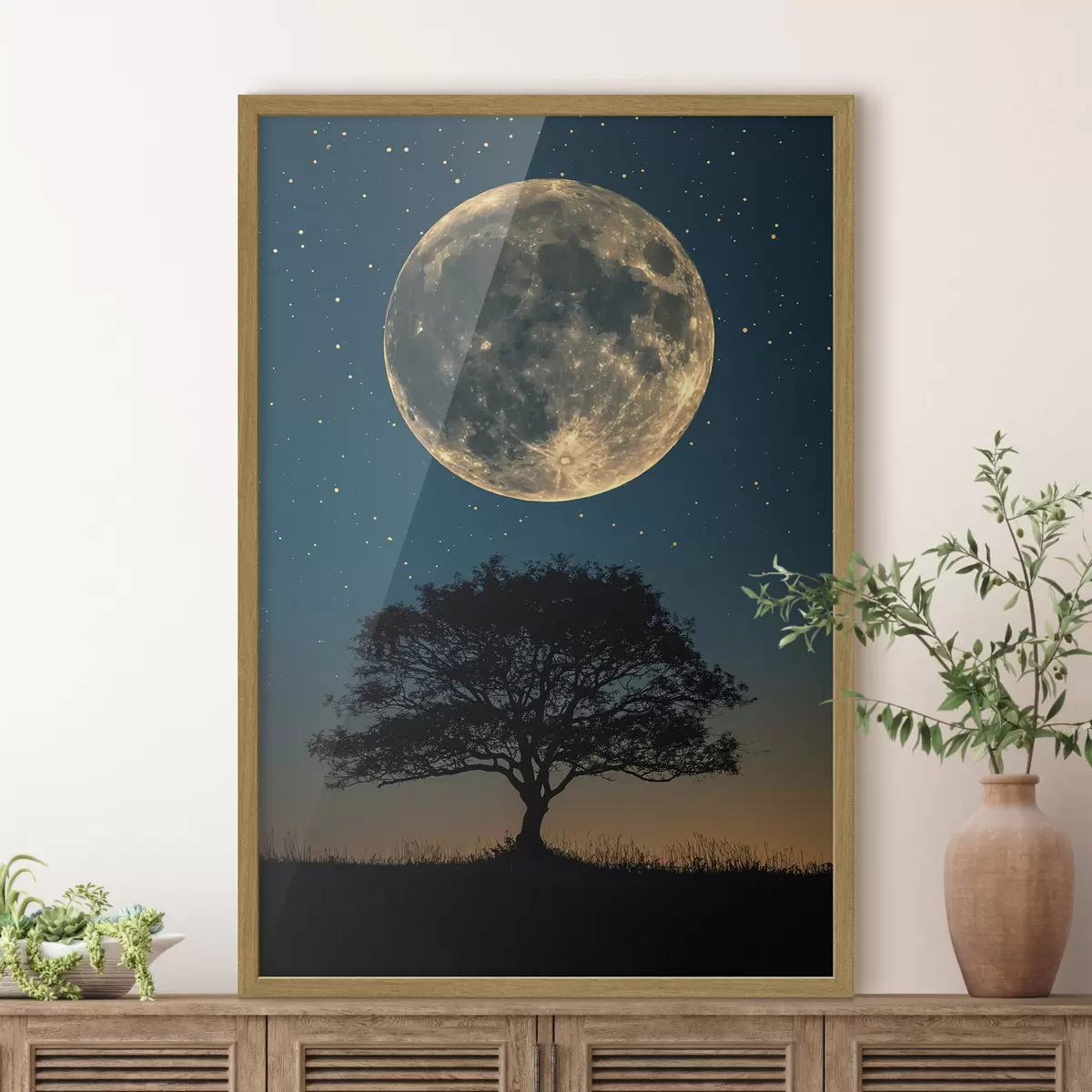 Poster Luna piena, albero f40008