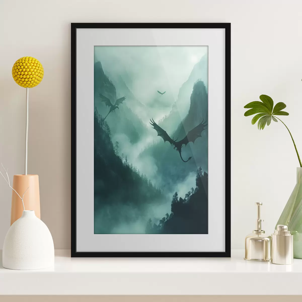 Poster Due draghi, verdi f40011