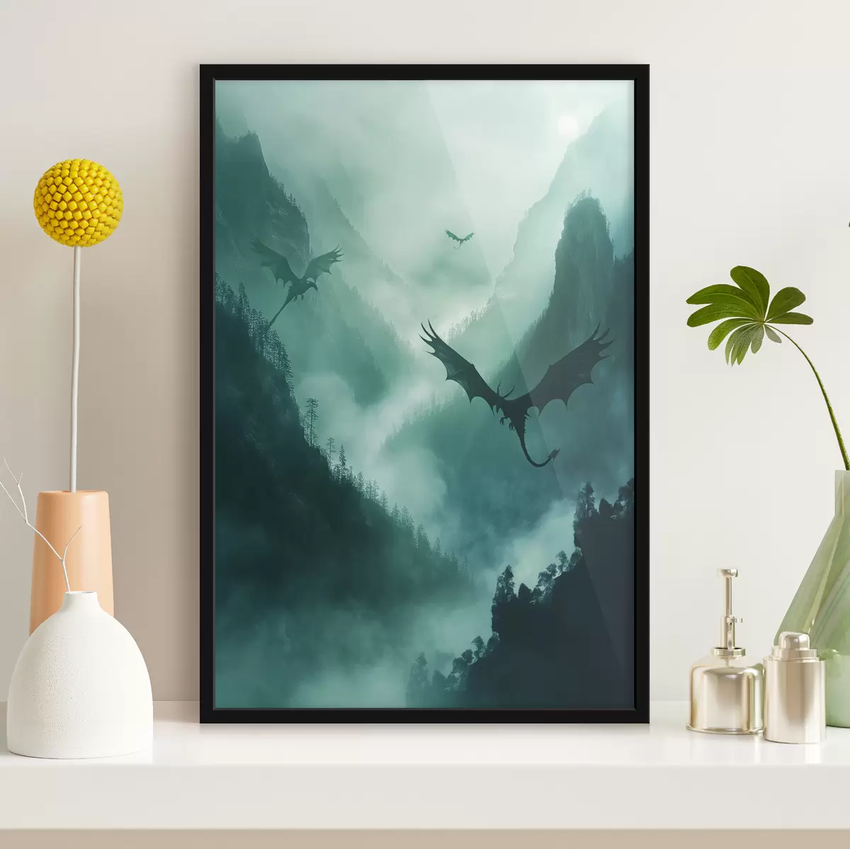 Poster Due draghi, verdi f40011