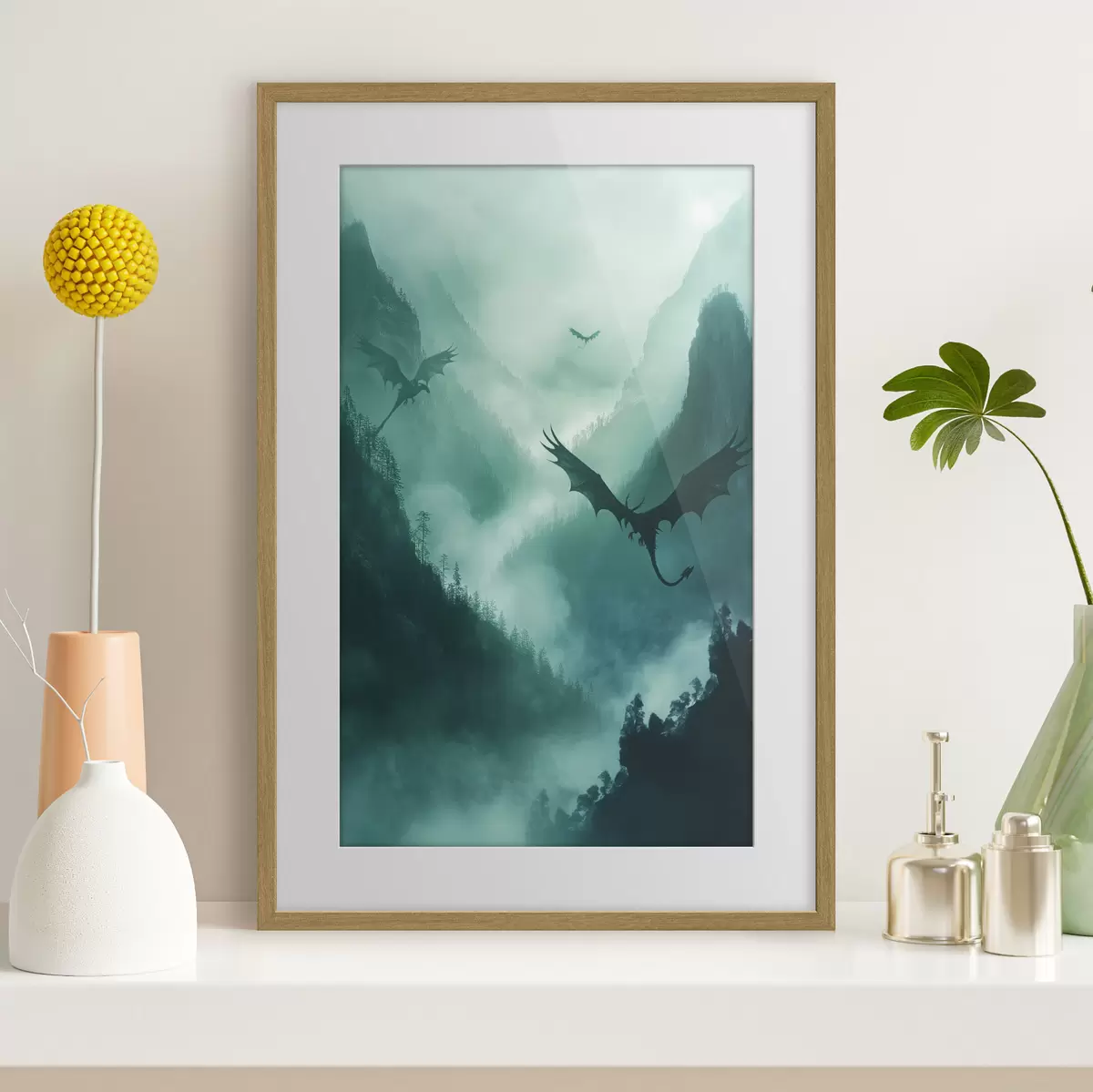 Poster Due draghi, verdi f40011
