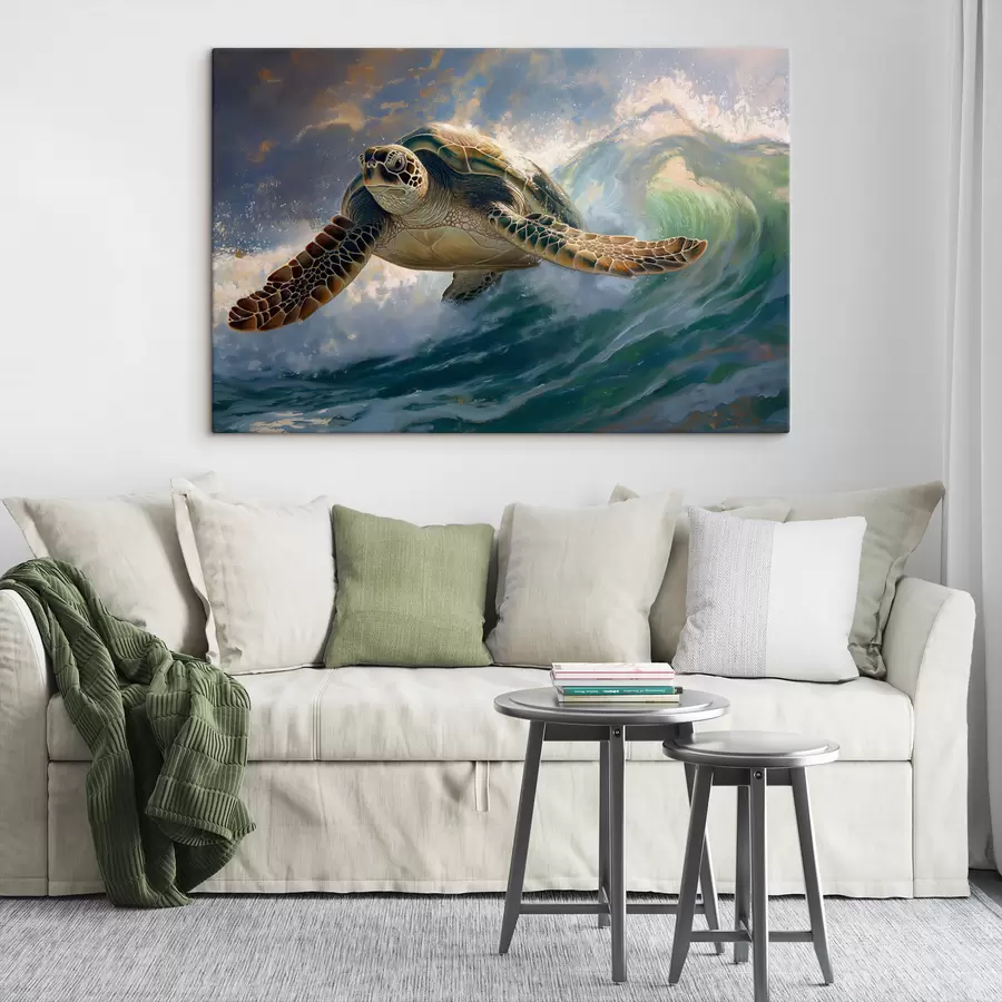 carta da parati Tartaruga, acqua, verde, blu nr. s40001