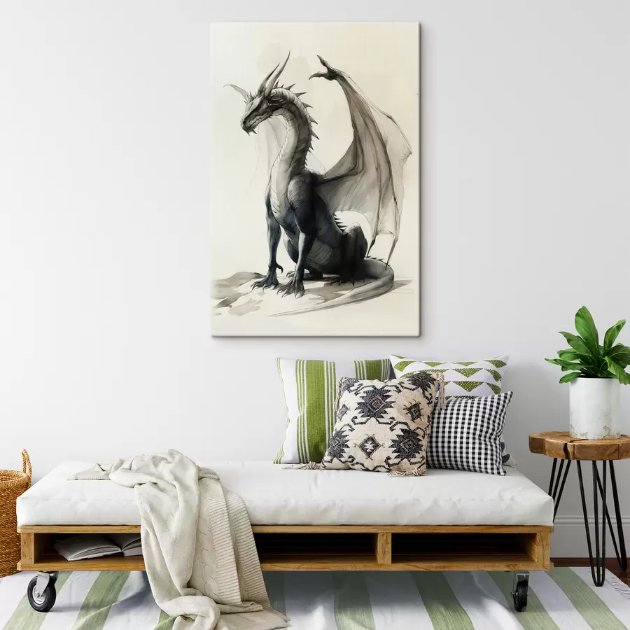 carta da parati Drago, vernici, acquerello, beige nr. s40003