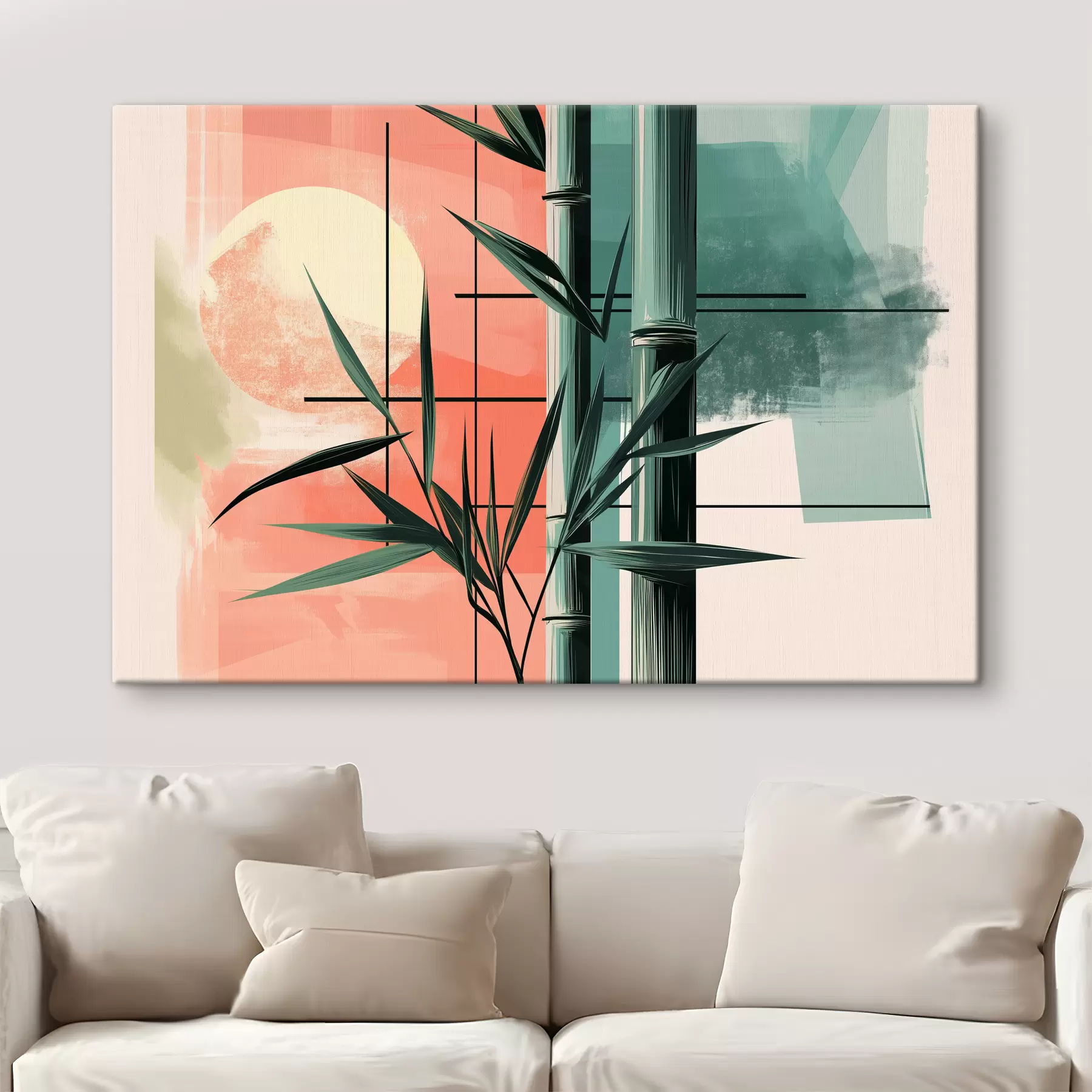 carta da parati Astratto con bambù e sole nr. s39898