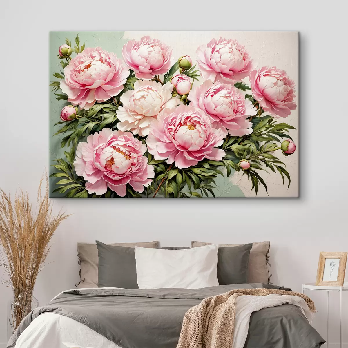 carta da parati Fiori e foglie rosa su sfondo blu-bianco nr. s40074