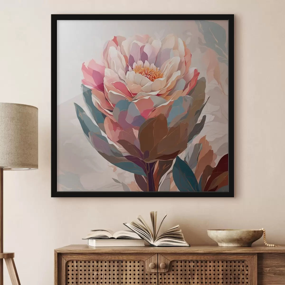 Poster Un fiore con petali multicolori f40060