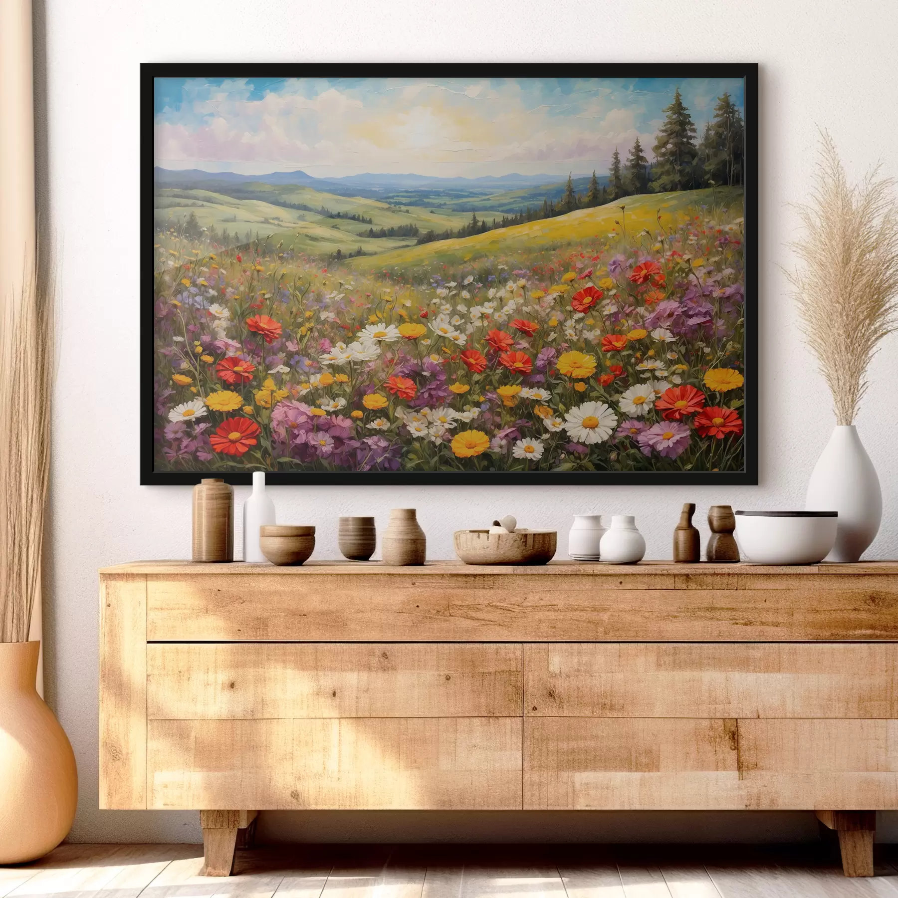 carta da parati Campo di fiori al tramonto nr. f40073