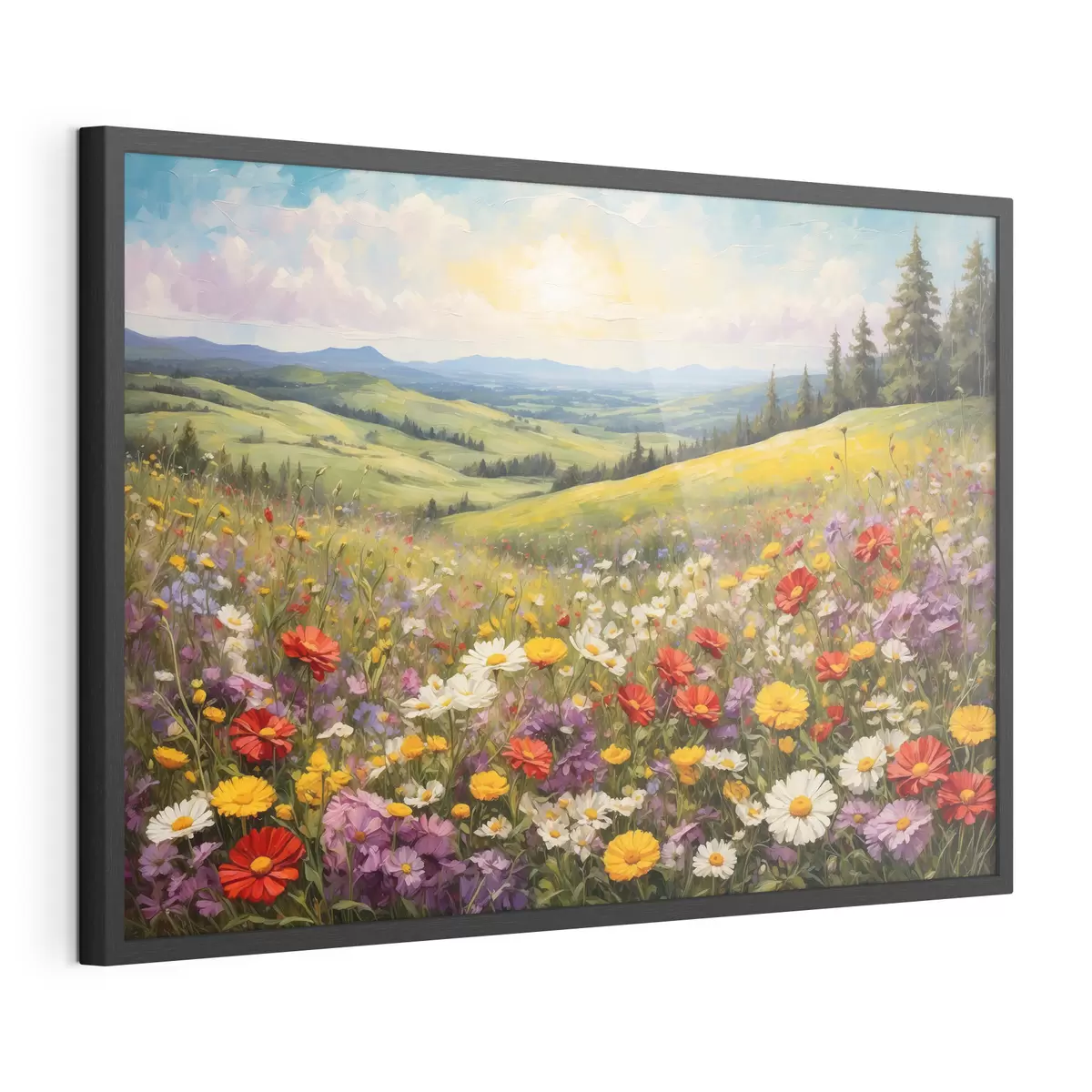 Poster Campo di fiori al tramonto f40073