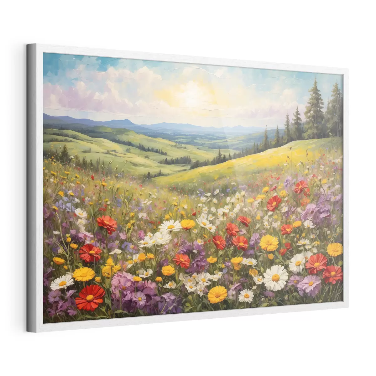 Poster Campo di fiori al tramonto f40073
