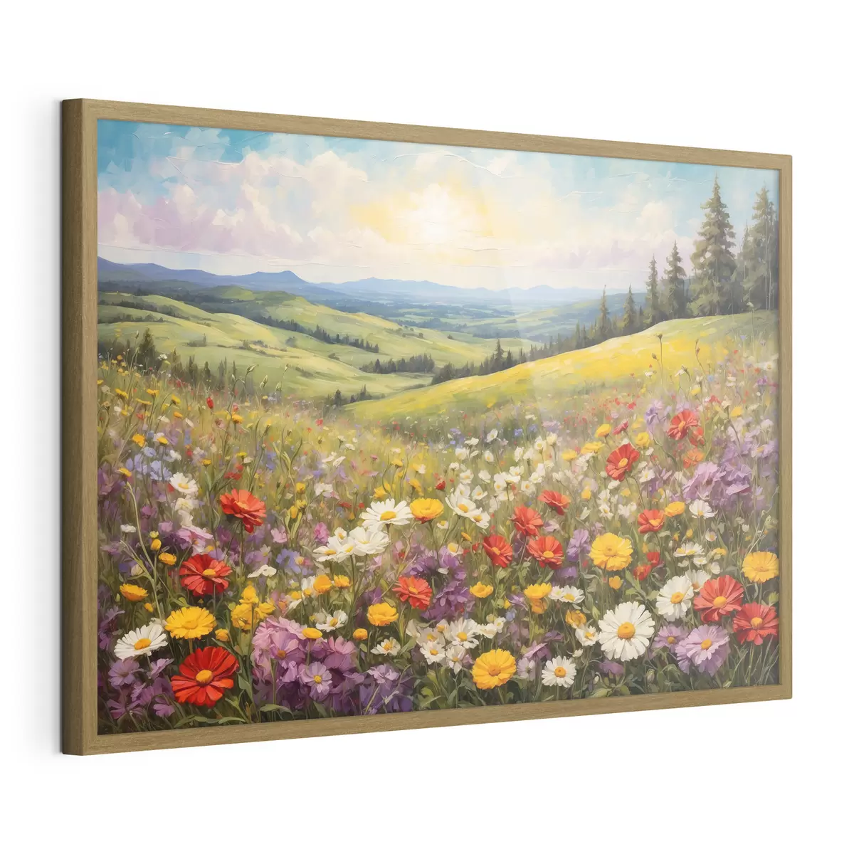 Poster Campo di fiori al tramonto f40073