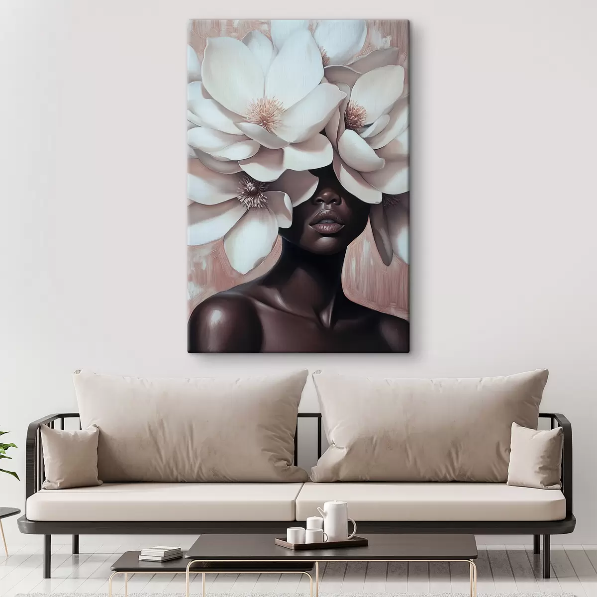 carta da parati Una donna con fiori in testa nr. s39899