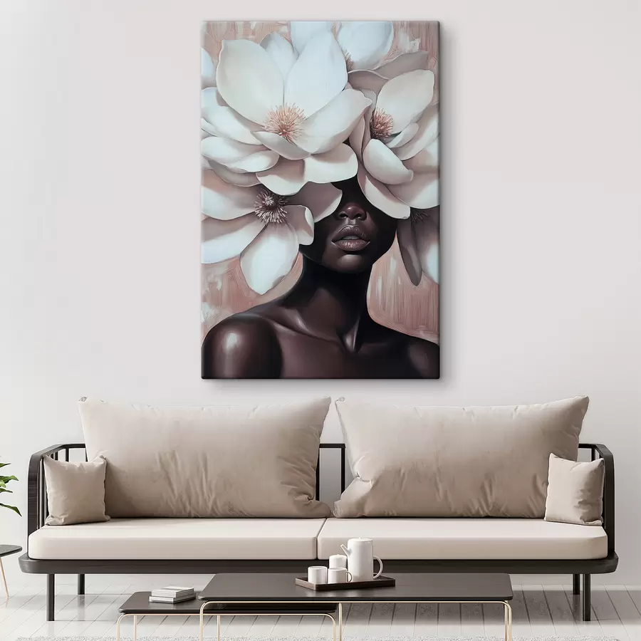 carta da parati Una donna con fiori in testa nr. s39899