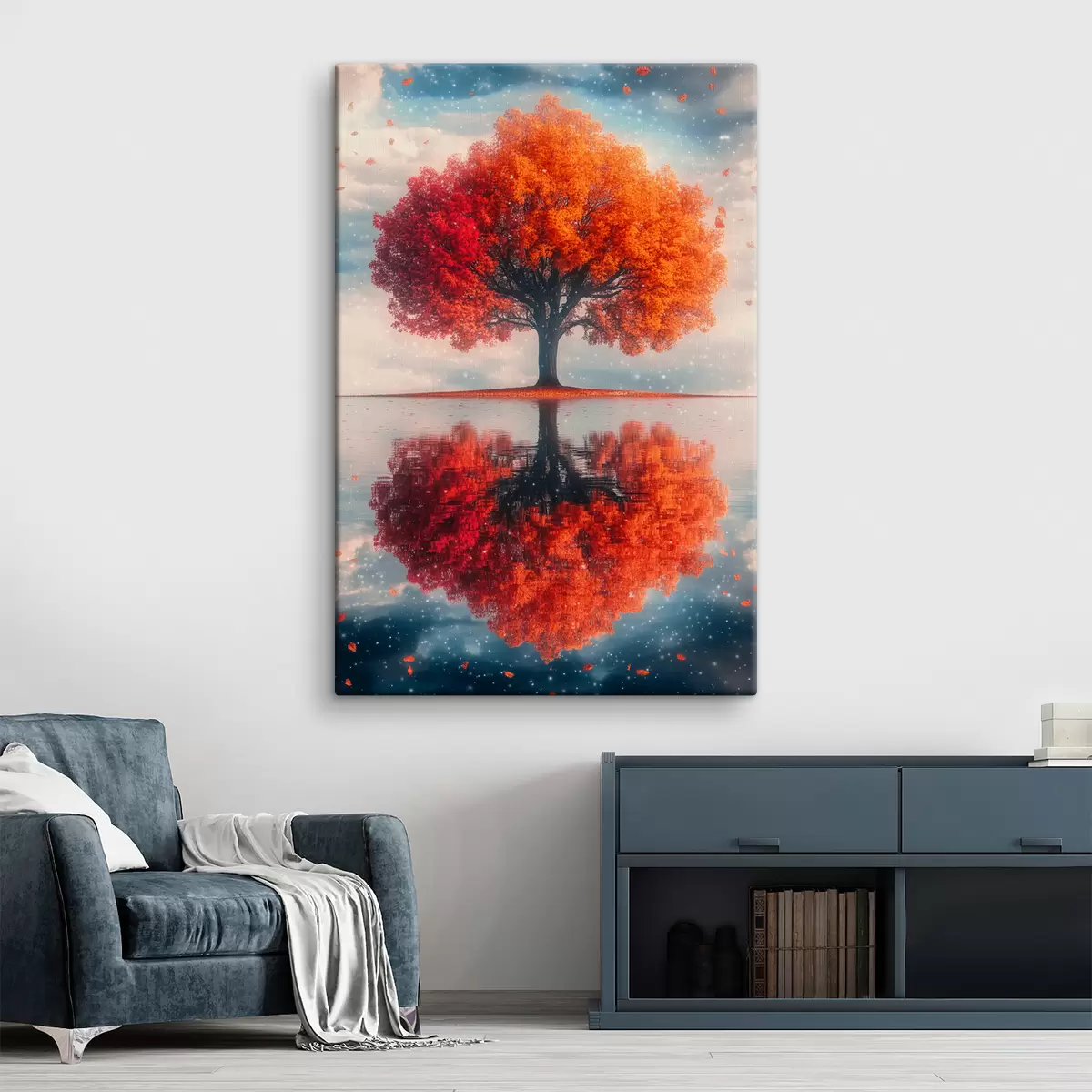 carta da parati Albero con riflesso nell'acqua nr. s40126