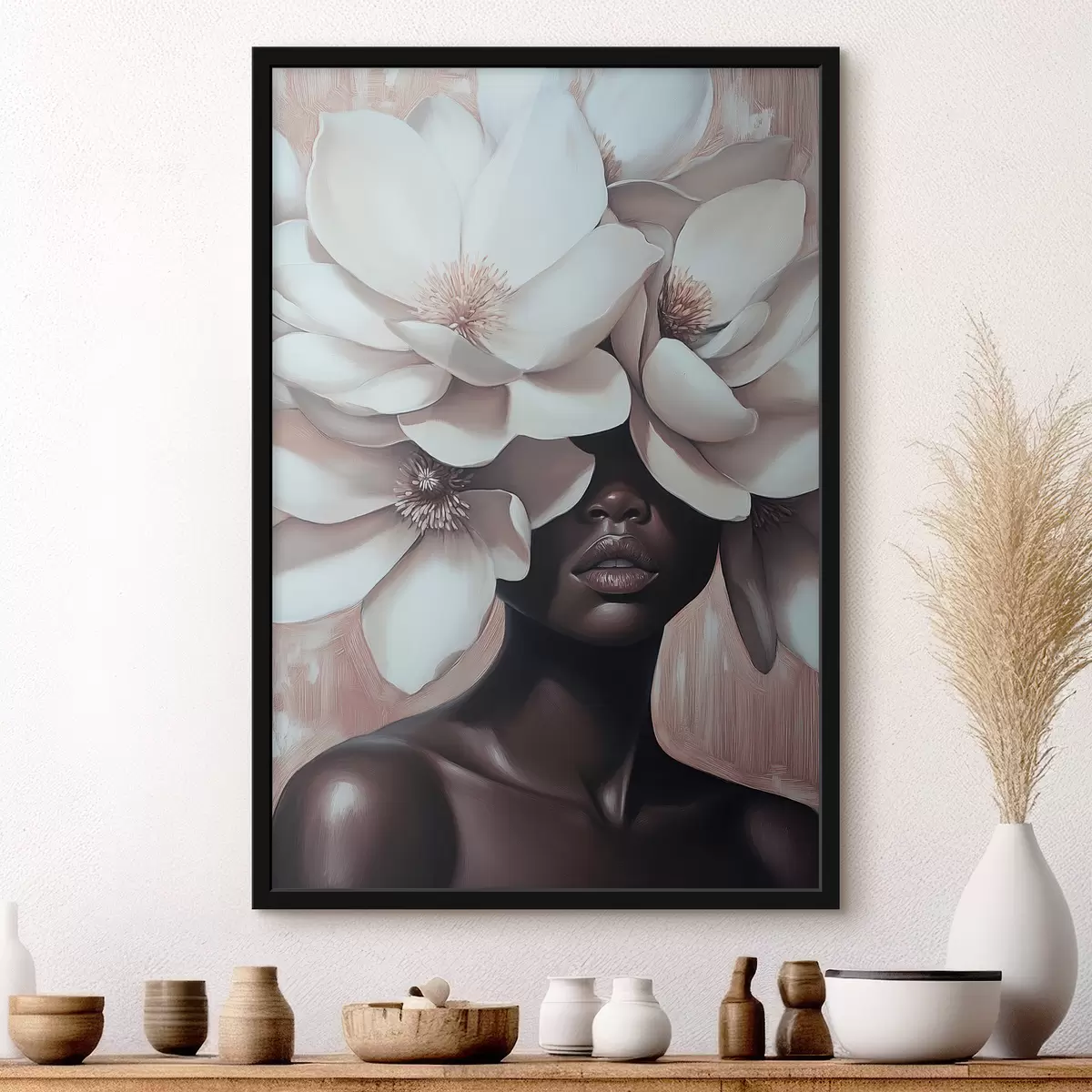 Poster Una donna con fiori in testa f39899