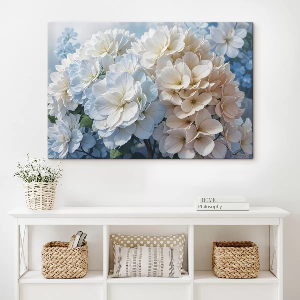 carta da parati Fiori di dalia dai colori pastello tenui con petali delicati che sbocciano su uno sfondo sfocato nr. s40146