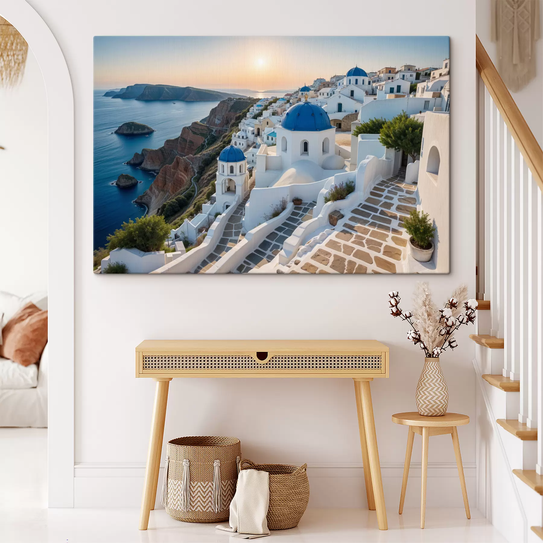 carta da parati L'isola di Santorini, Grecia. La città è costruita su una collina che domina il Mar Egeo nr. s40160