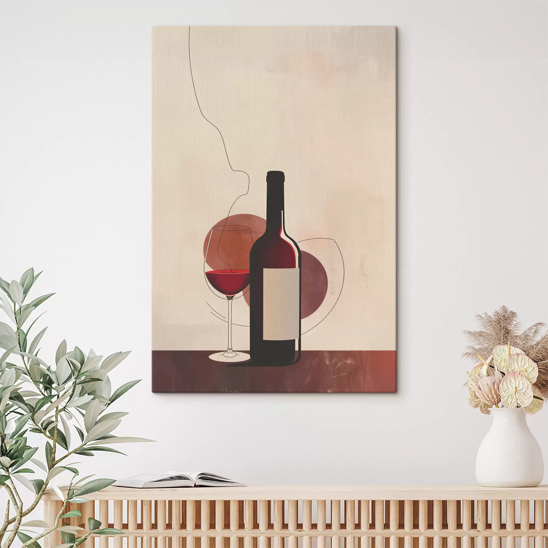 carta da parati Bottiglia di vino e bicchiere con vino nr. s40191