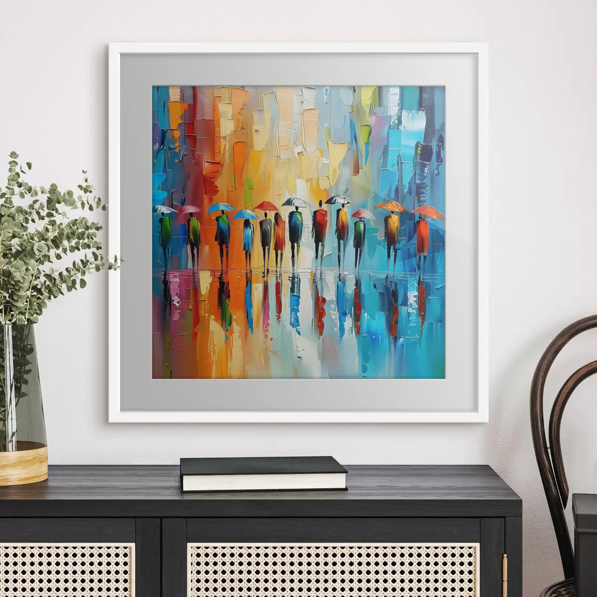 Poster Pioggia urbana a colori f40188