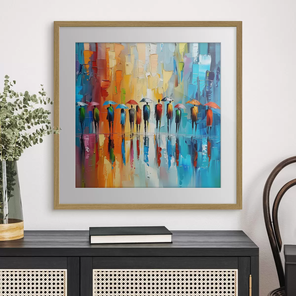 Poster Pioggia urbana a colori f40188
