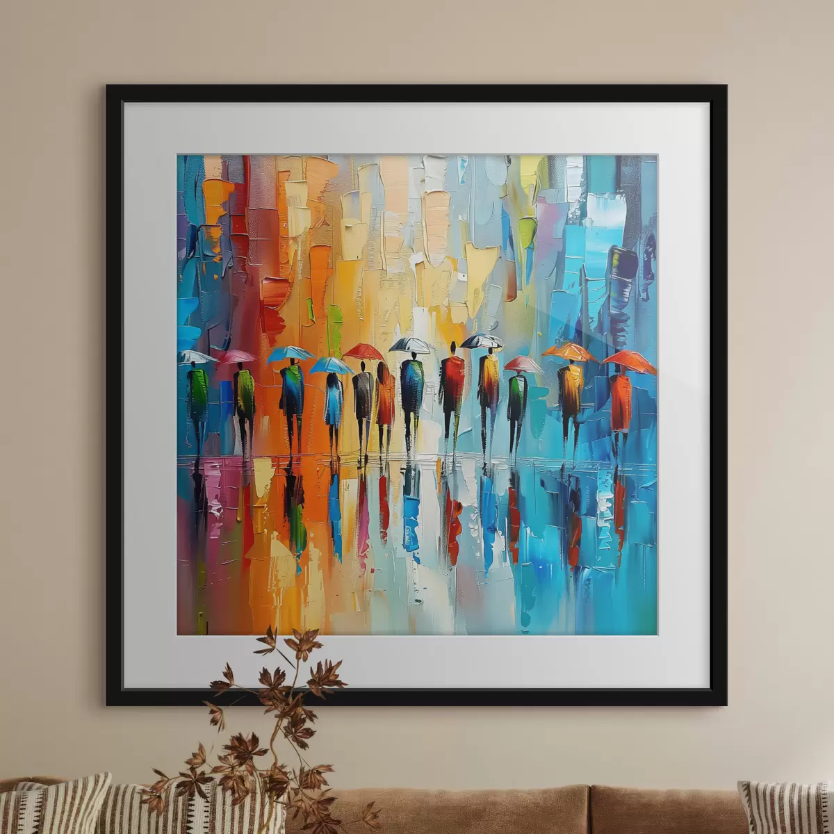 Poster Pioggia urbana a colori f40188