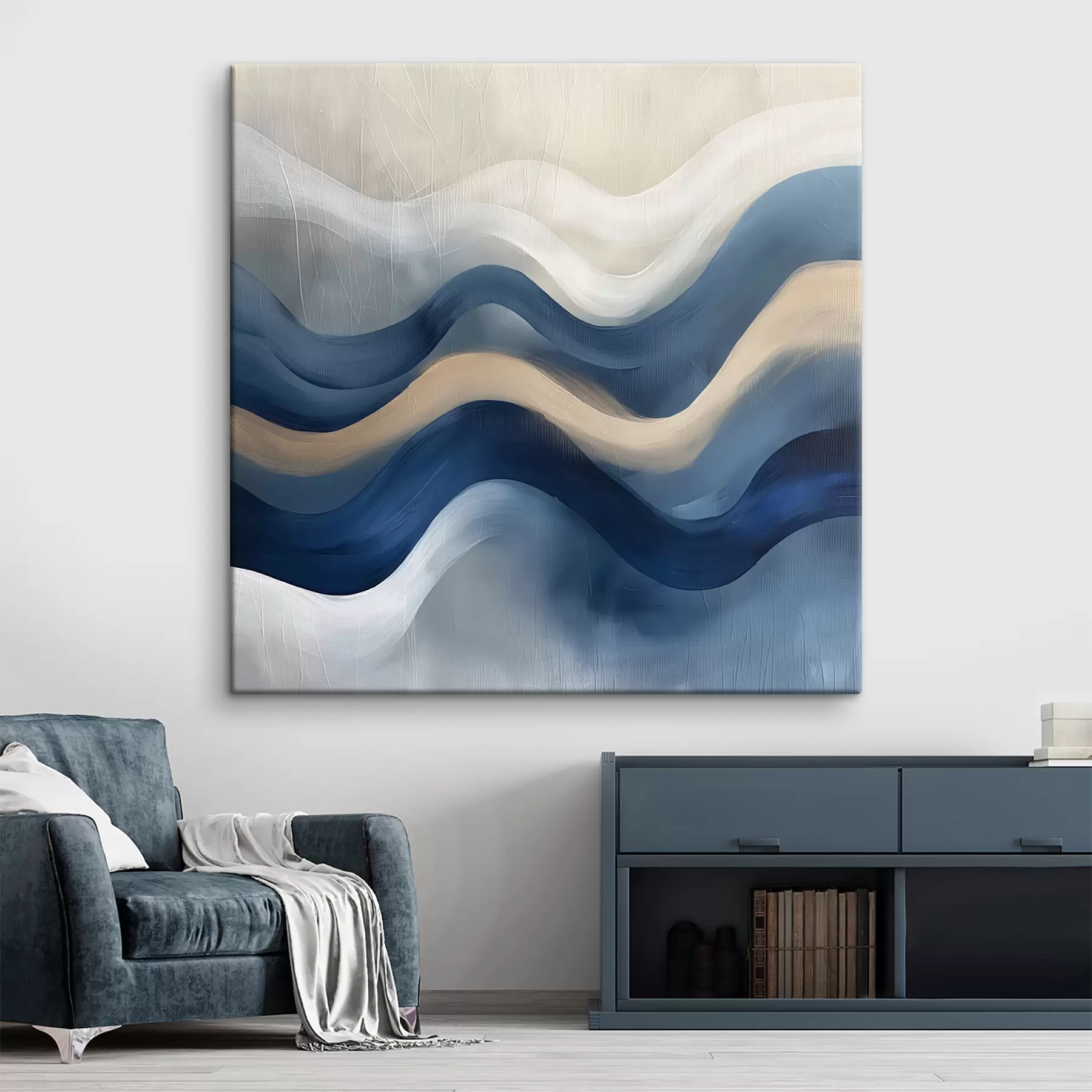 carta da parati linee blu-beige nr. s40242