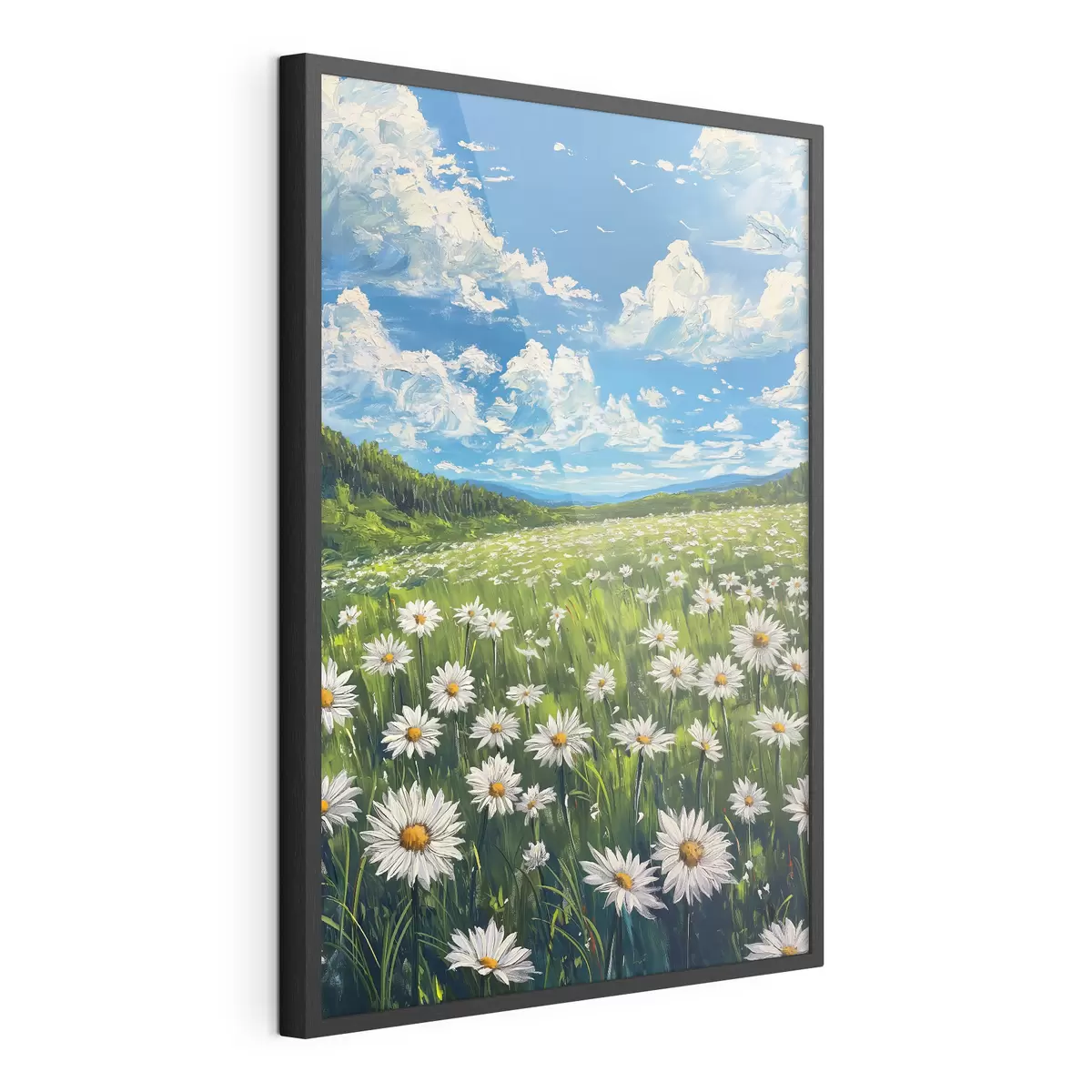 Poster paesaggio di margherite sul campo f40255