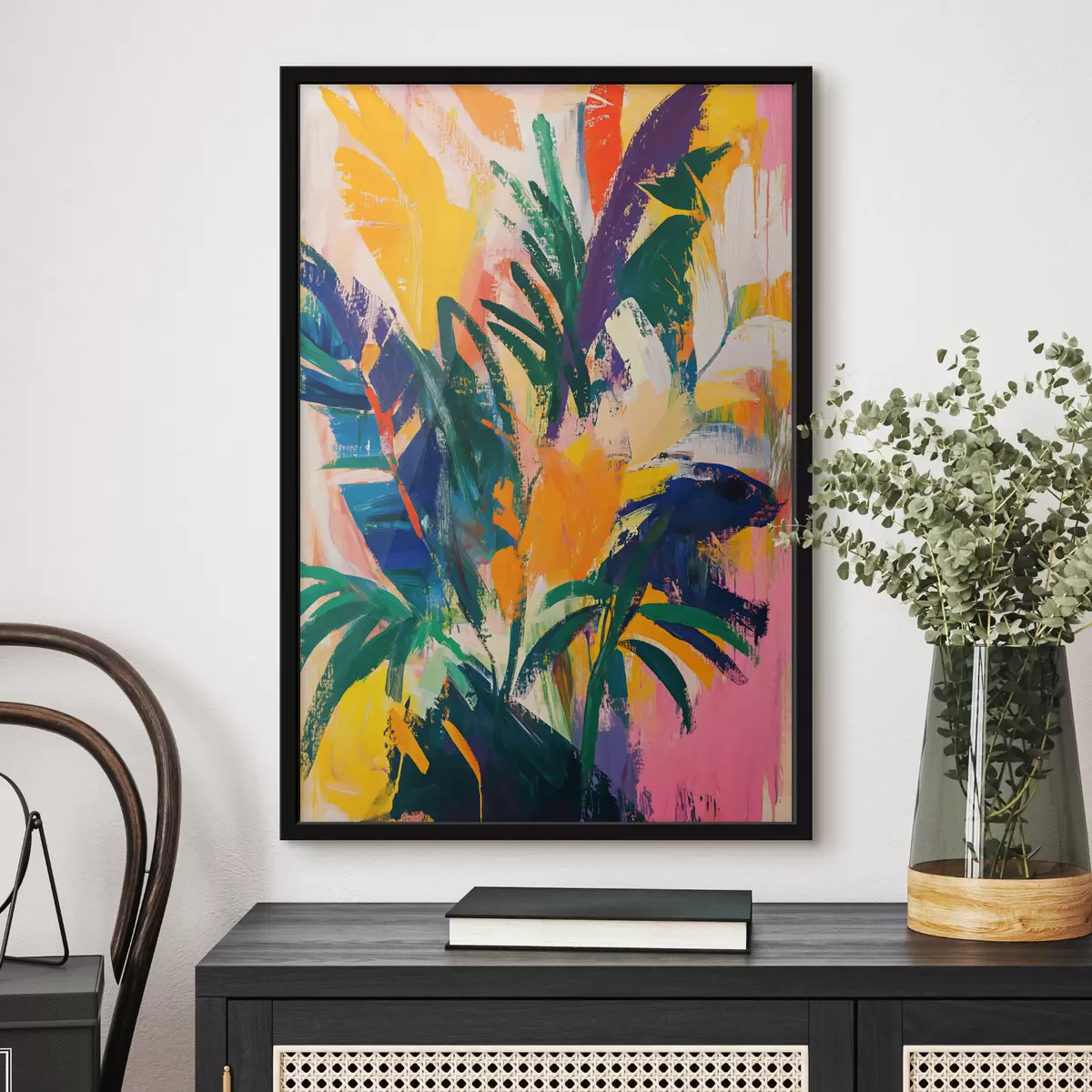 Poster Foglie esotiche astratte f40264