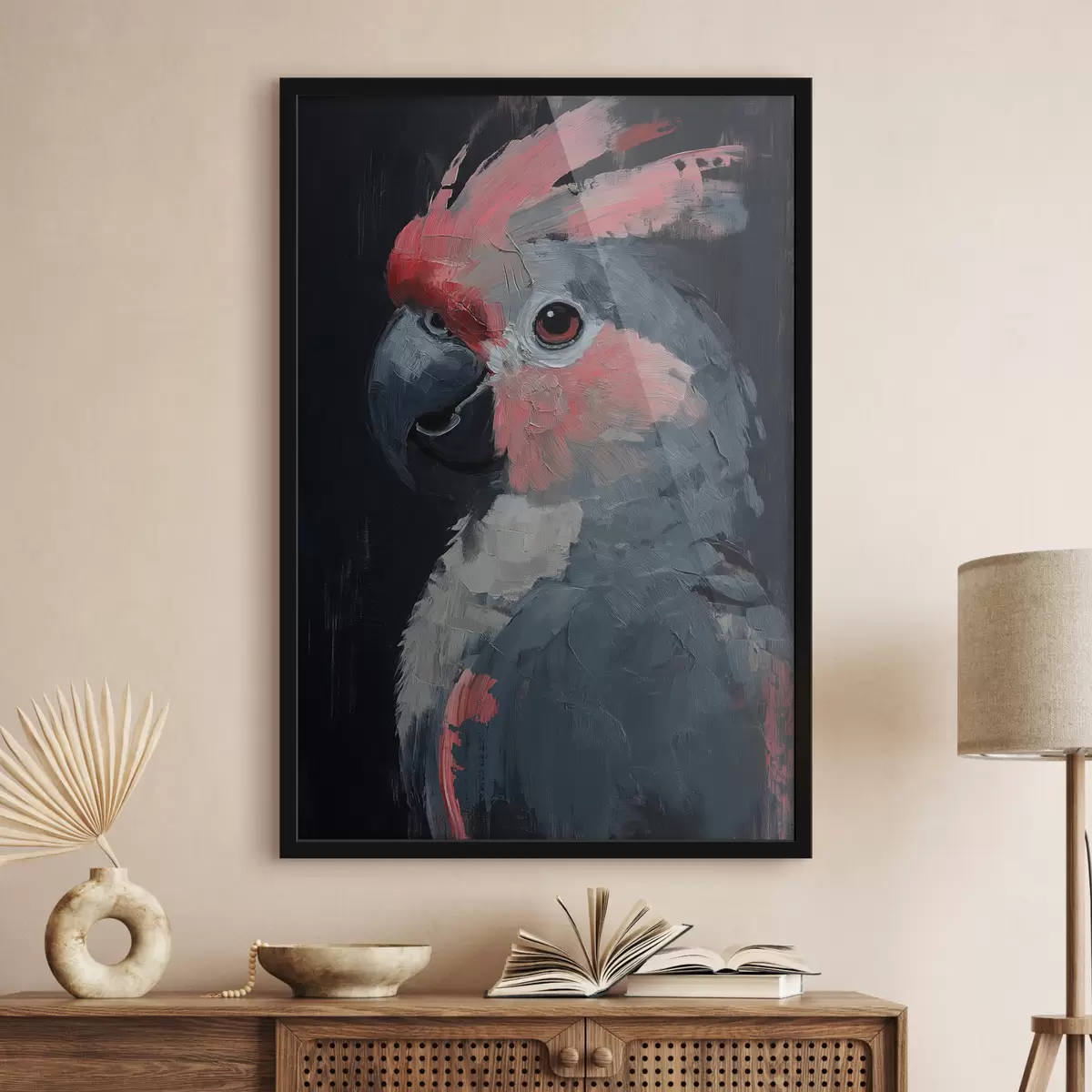 Poster Il pappagallo è dipinto con acrilico f40266