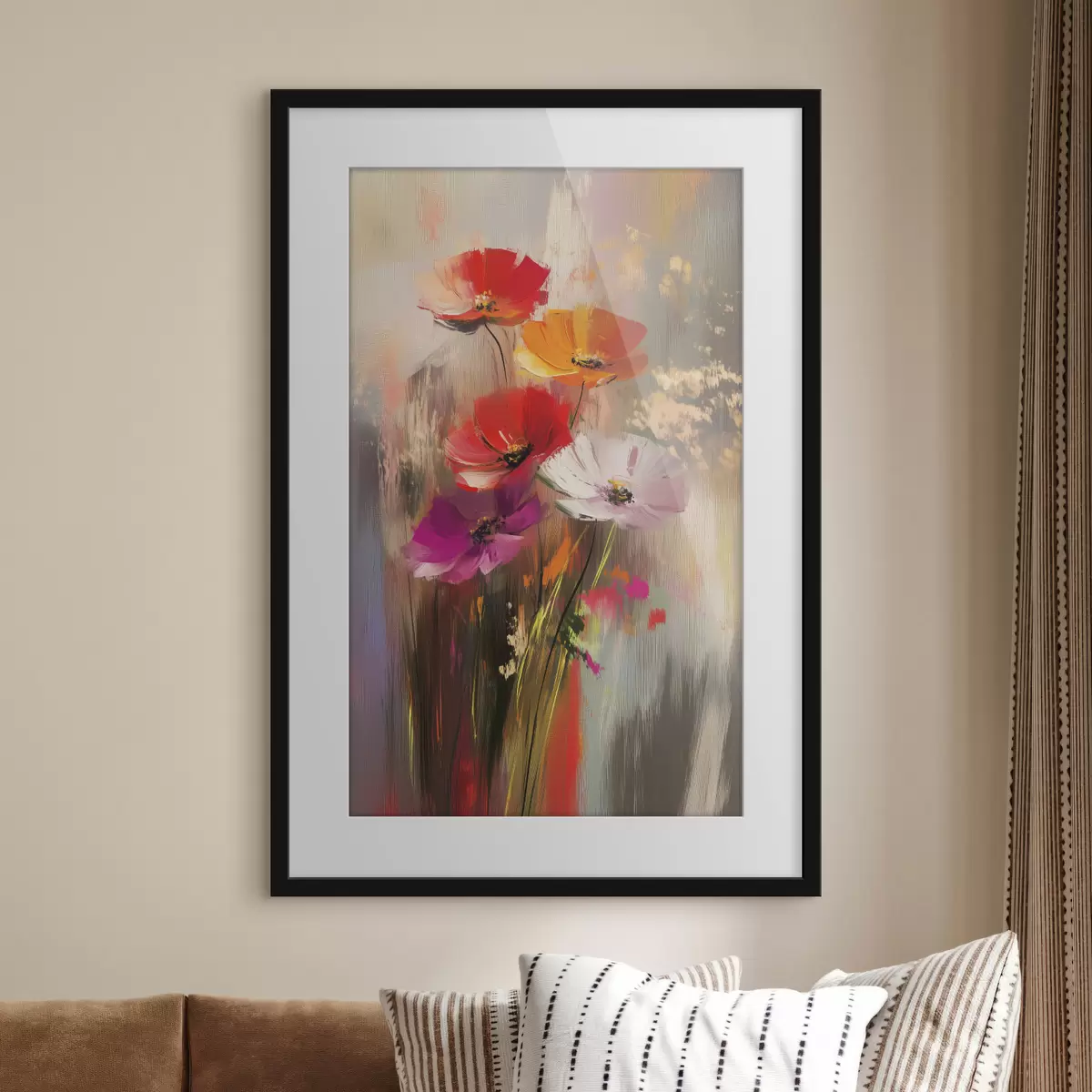 Poster Fiori astratti luminosi con pennellate f40283