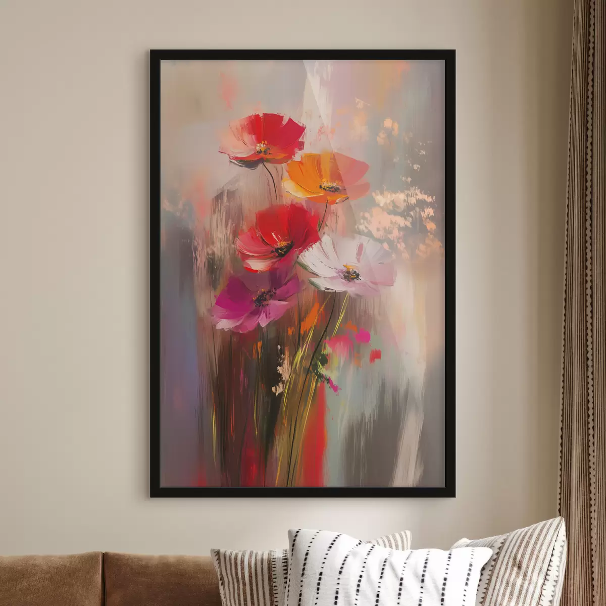 Poster Fiori astratti luminosi con pennellate f40283