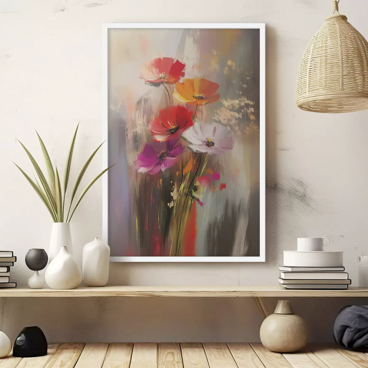 Poster Fiori astratti luminosi con pennellate f40283