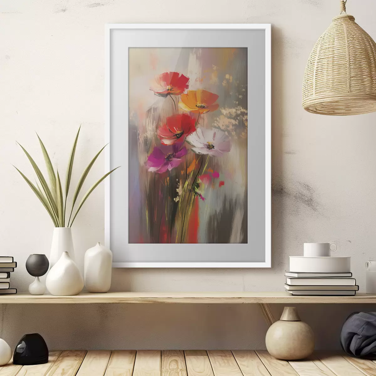Poster Fiori astratti luminosi con pennellate f40283