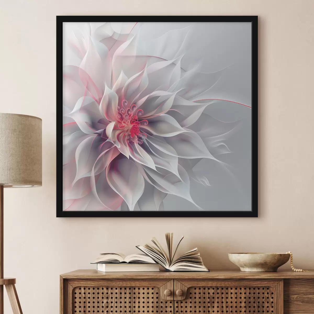 Poster Fiore astratto bianco f40360