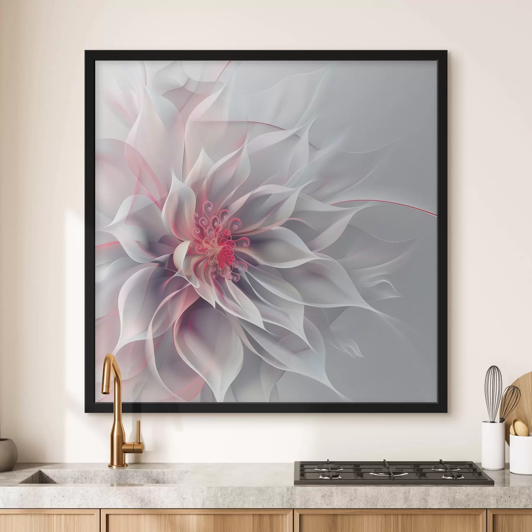 carta da parati Fiore astratto bianco nr. f40360