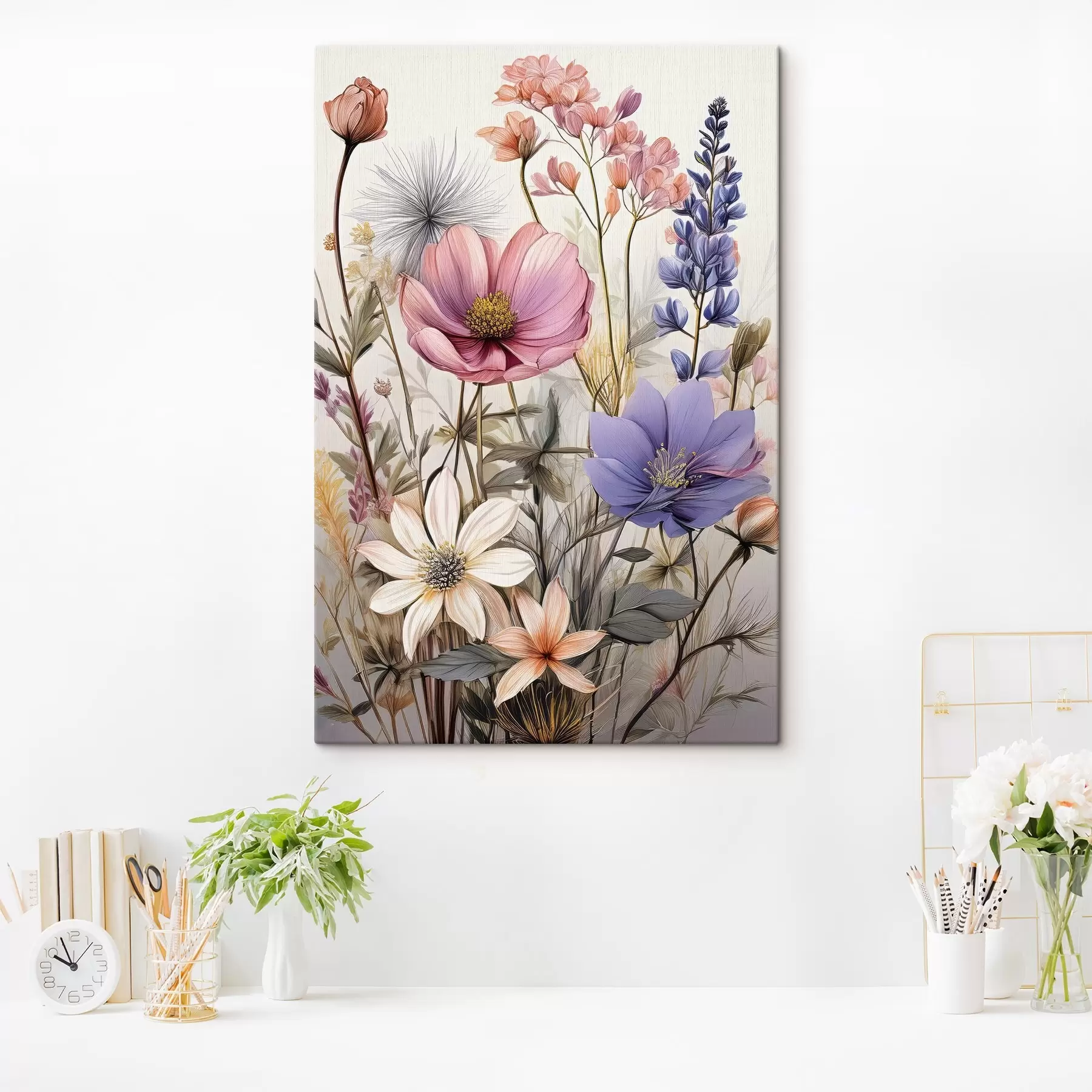 carta da parati fiori selvatici, composizione floreale nr. s40423