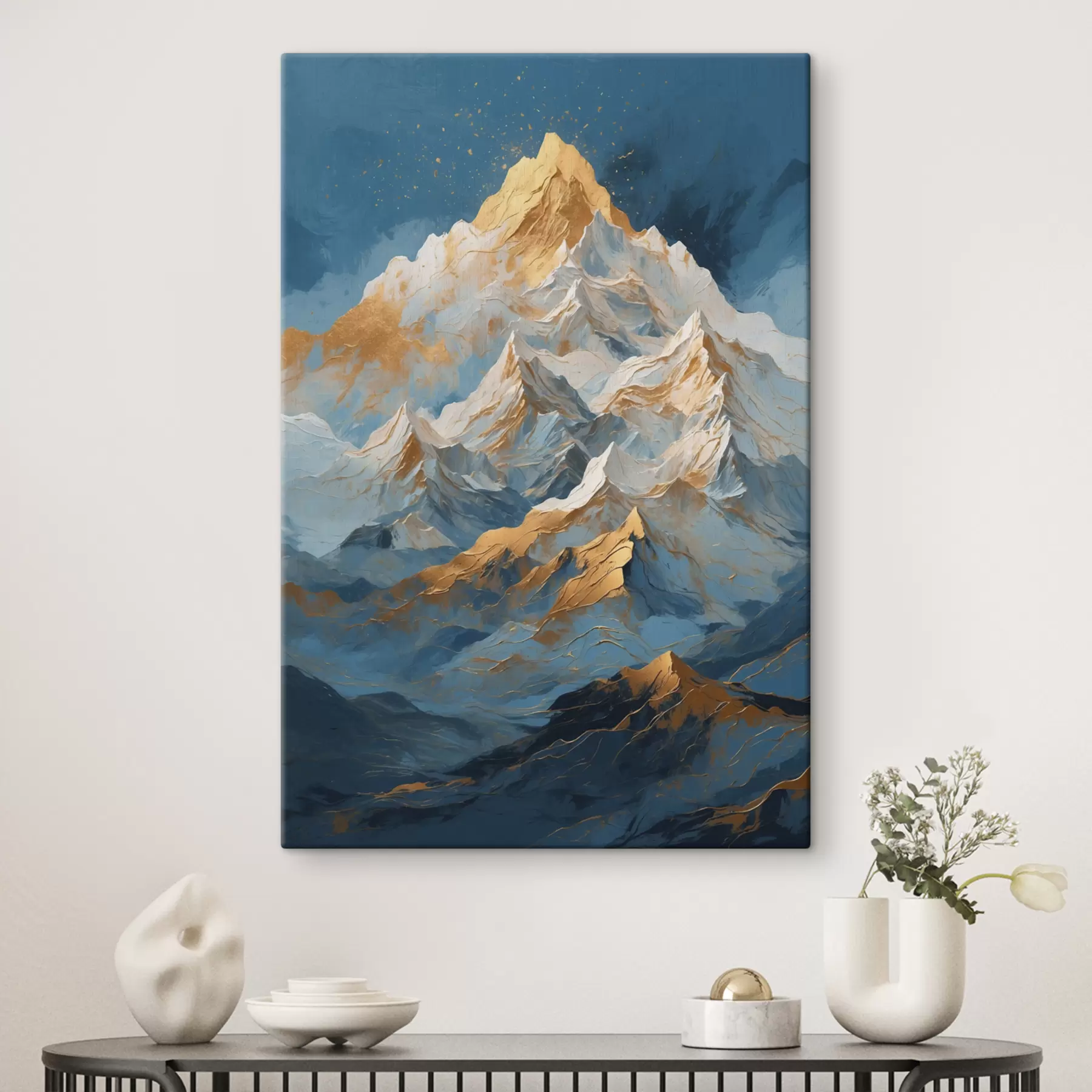 carta da parati Montagne su sfondo blu nr. s40327