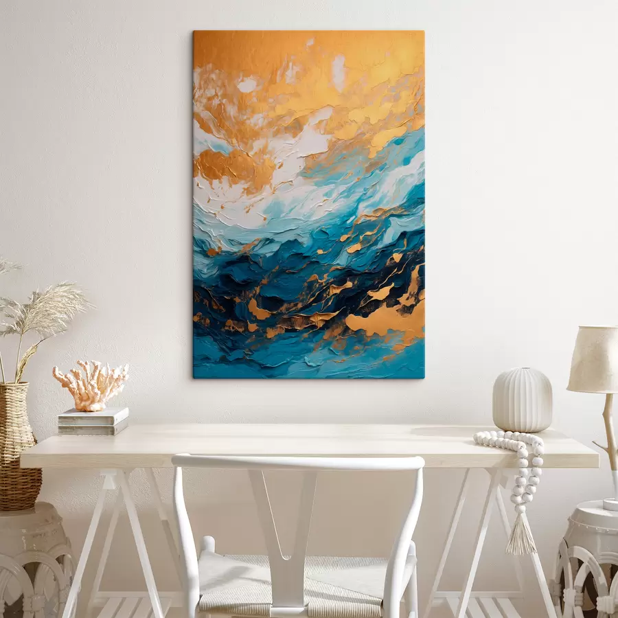 carta da parati Dipinto astratto con colori blu e bianco nr. s40328