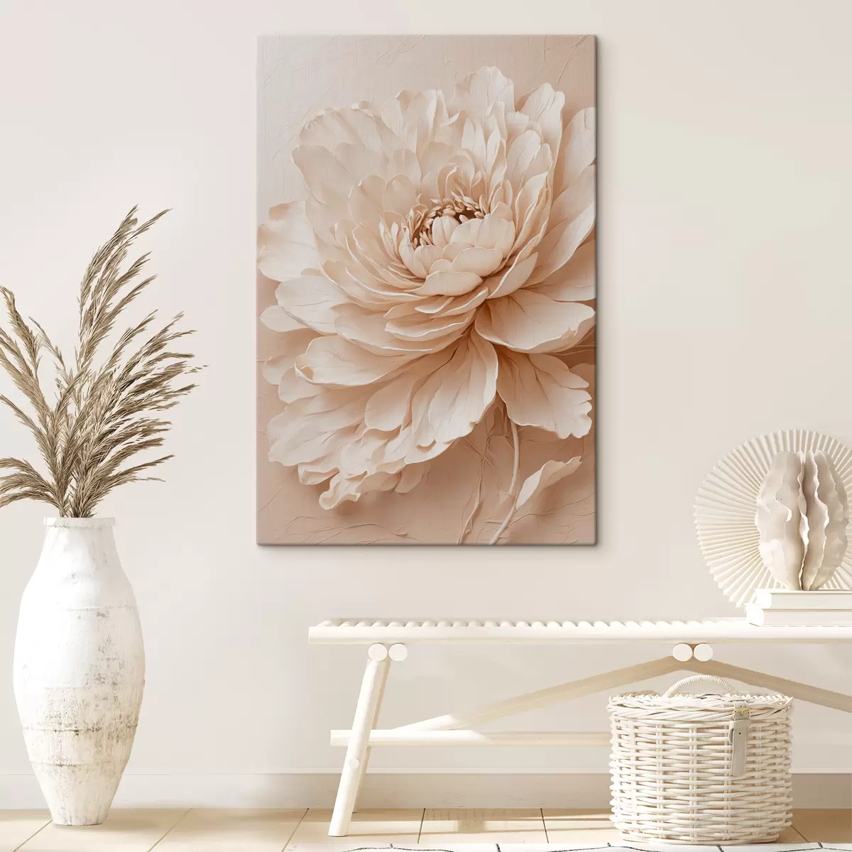 carta da parati Fiore beige su sfondo beige nr. s40331