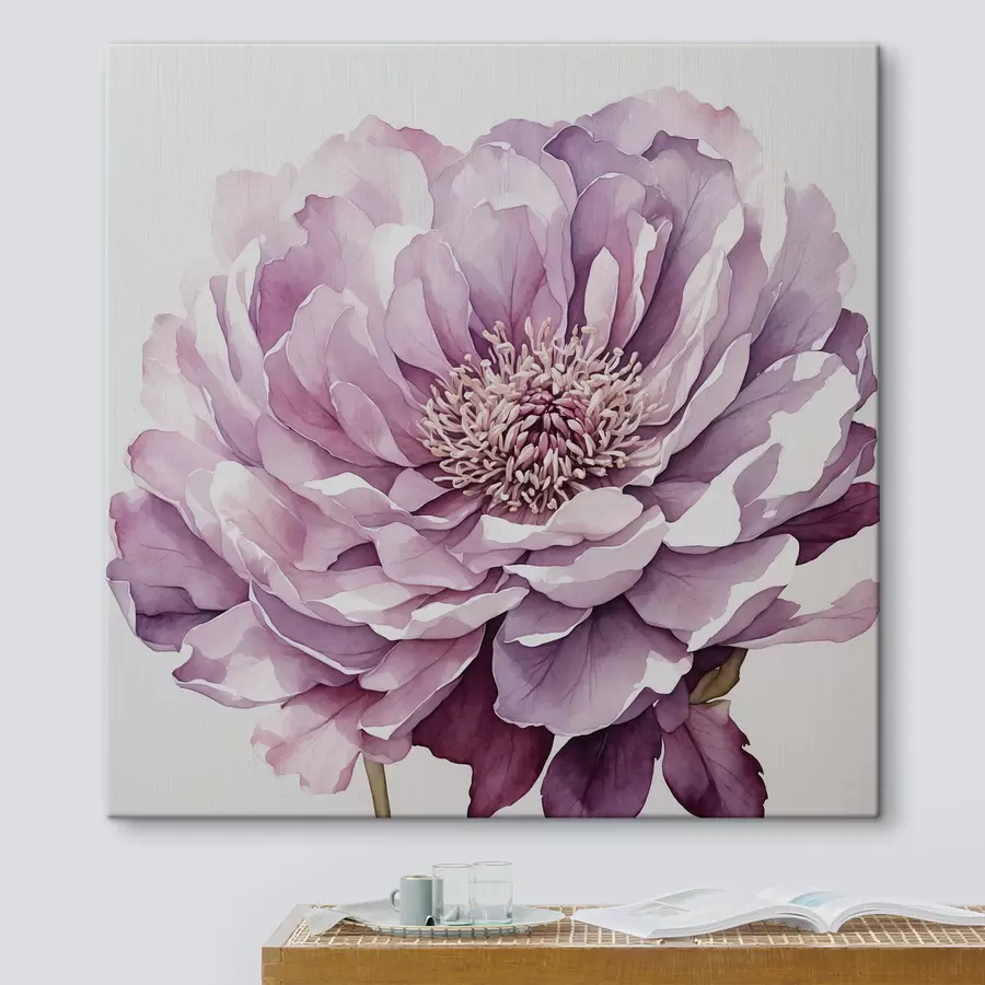 carta da parati Fiore viola su sfondo bianco nr. s40347