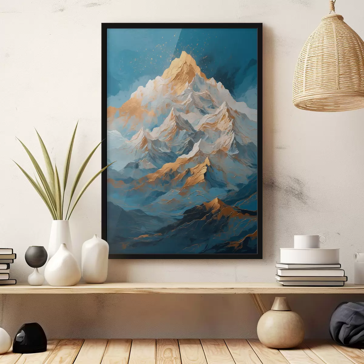 Poster Montagne su sfondo blu f40327
