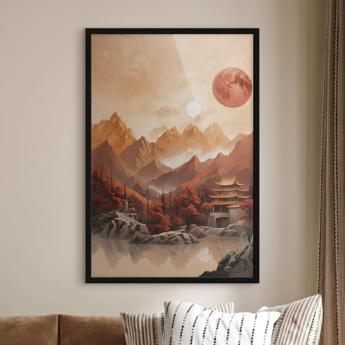 Poster Edificio storico cinese in montagna f40330