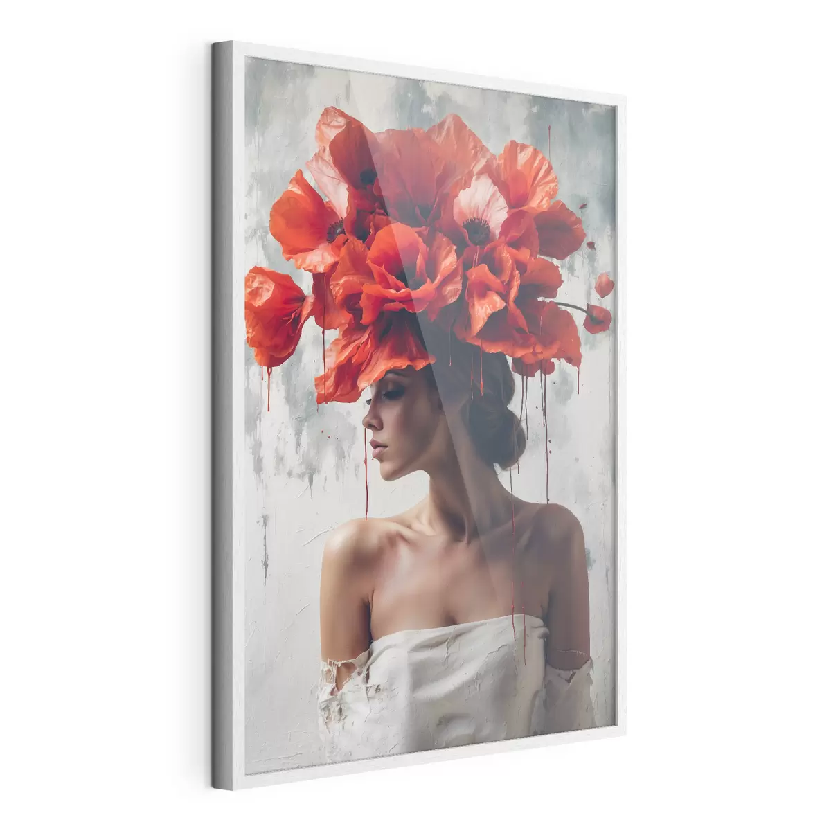 Poster Ragazza con i papaveri in testa f40338