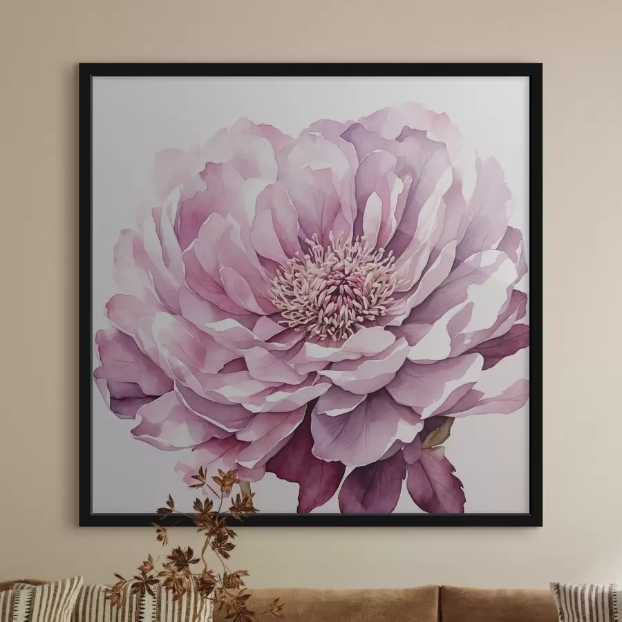 carta da parati Fiore viola su sfondo bianco nr. f40347