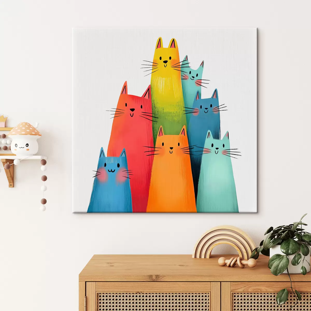 carta da parati Gatti astratti multicolori nr. s40041
