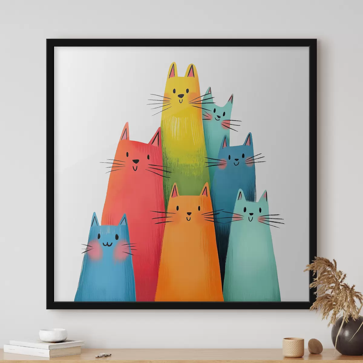 Poster Gatti astratti multicolori f40041