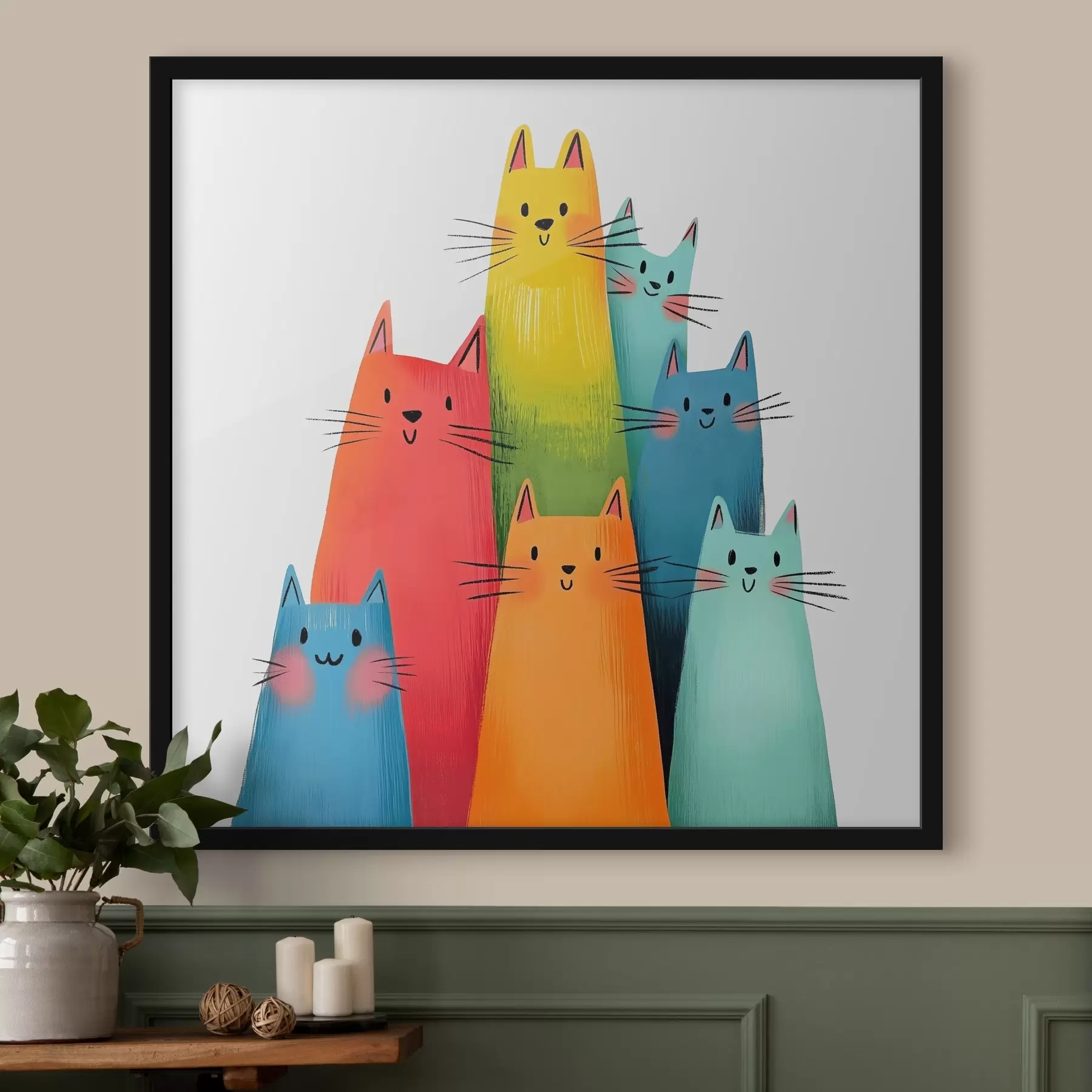 carta da parati Gatti astratti multicolori nr. f40041