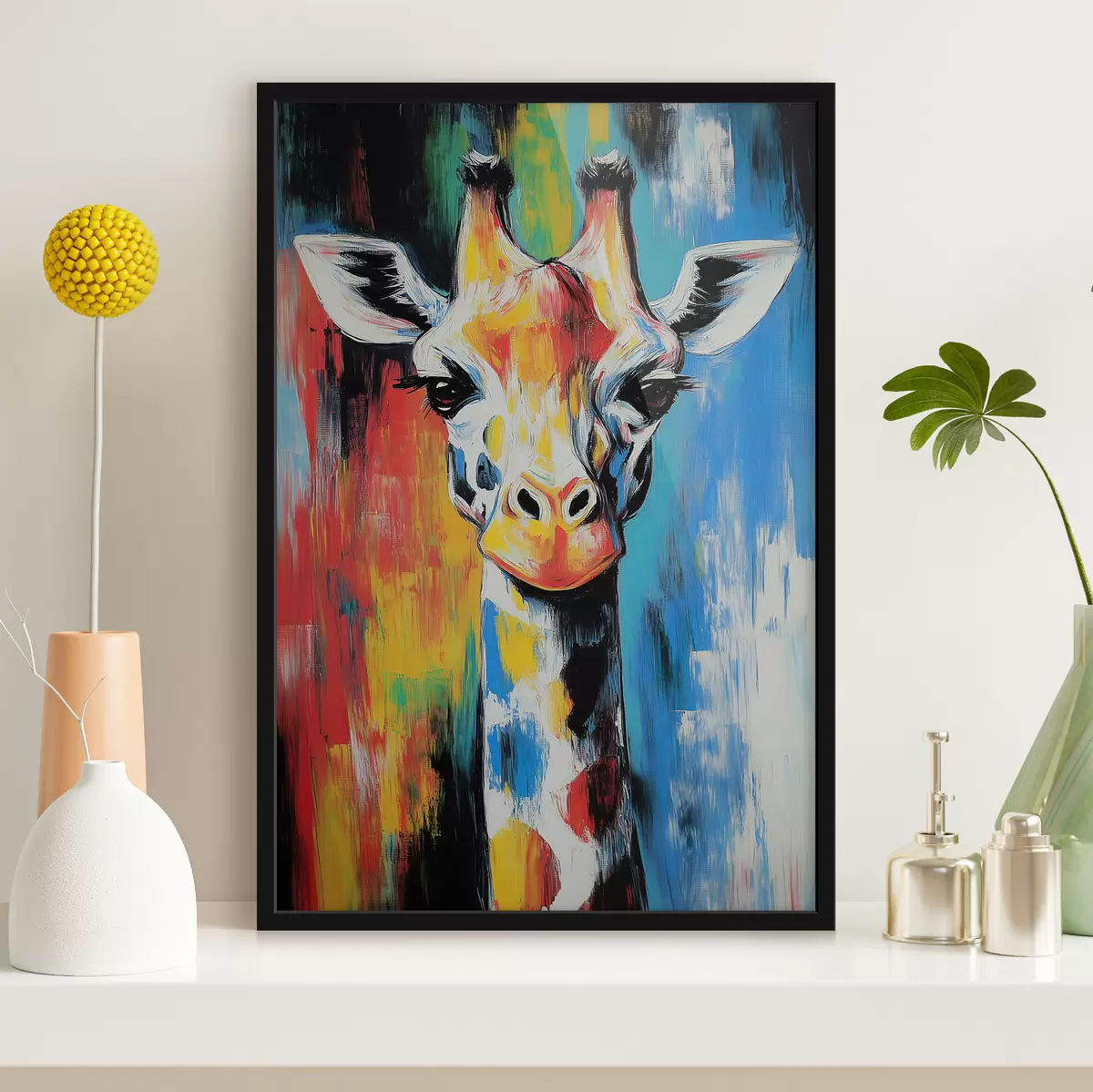 Poster Giraffa multicolore f40349