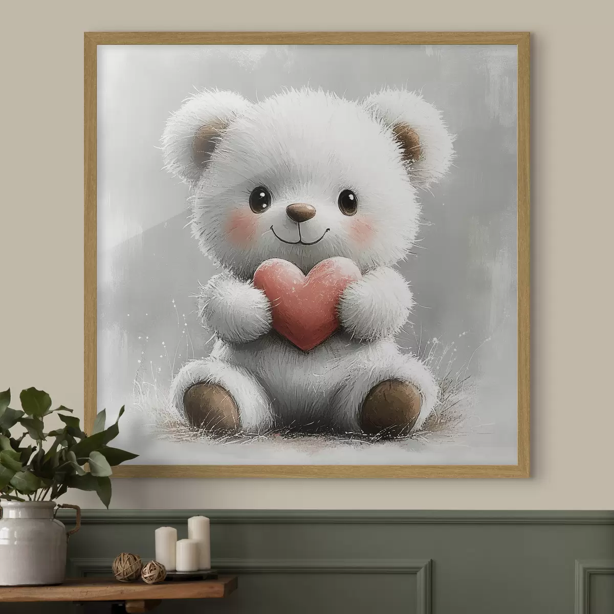 Poster Simpatico orso con il cuore nelle zampe f40432