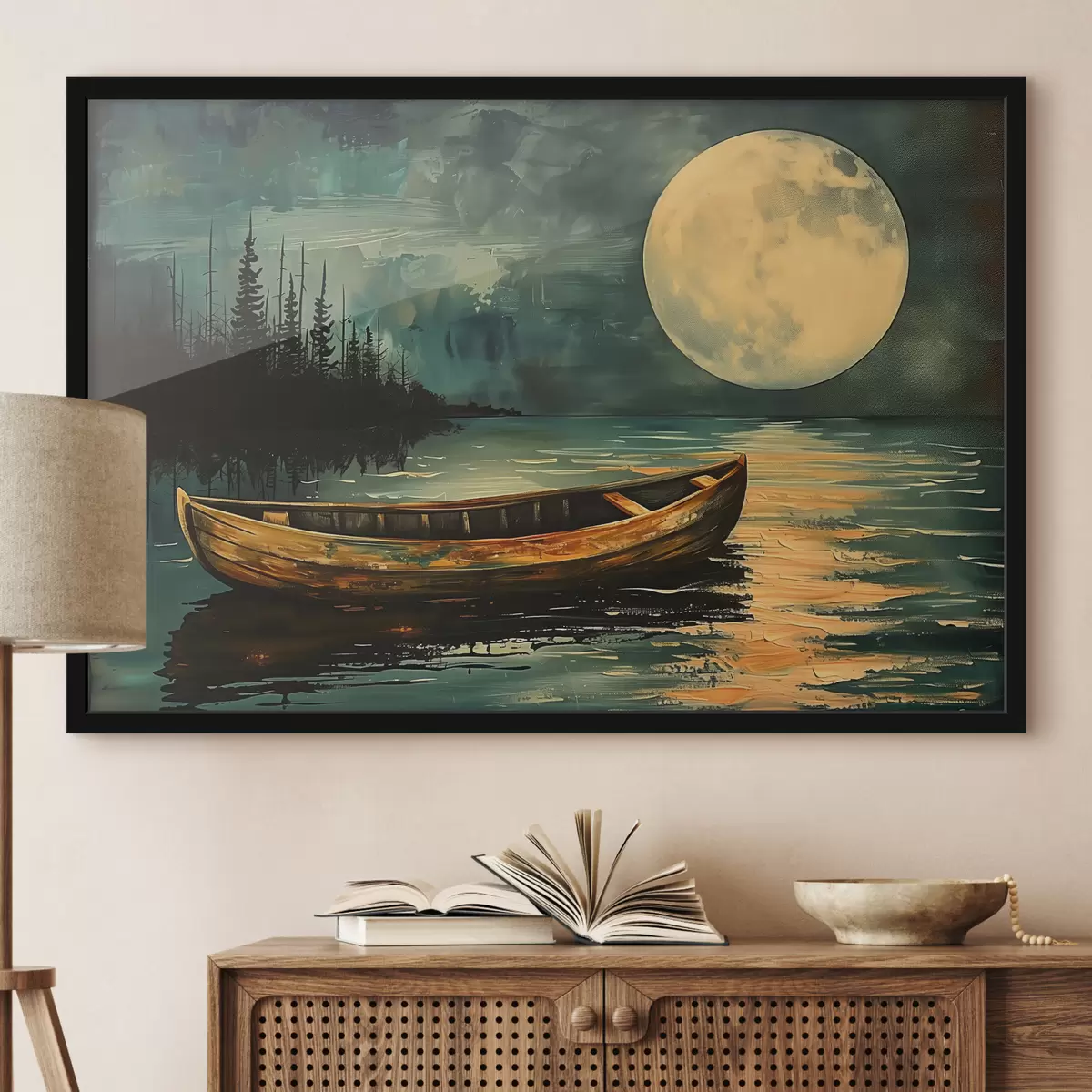 Poster Barca sullo sfondo del cielo stellato f40442